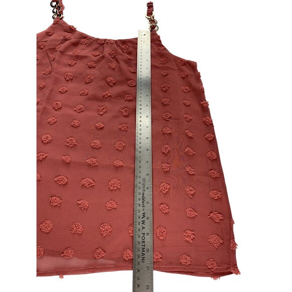 Womens Camisole Chiffon Sleeveless Top With Textured Dots & Chain Straps Small - Picture 7 of 10
